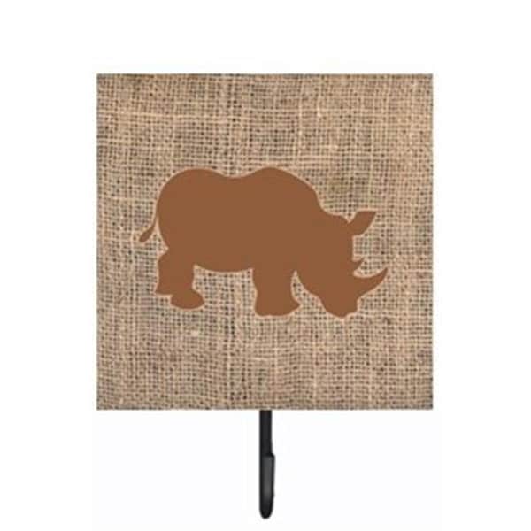 Carolines Treasures Rhinoceros Burlap and Brown Leash Or Key Holder BB1006-BL-BN-SH4 - main